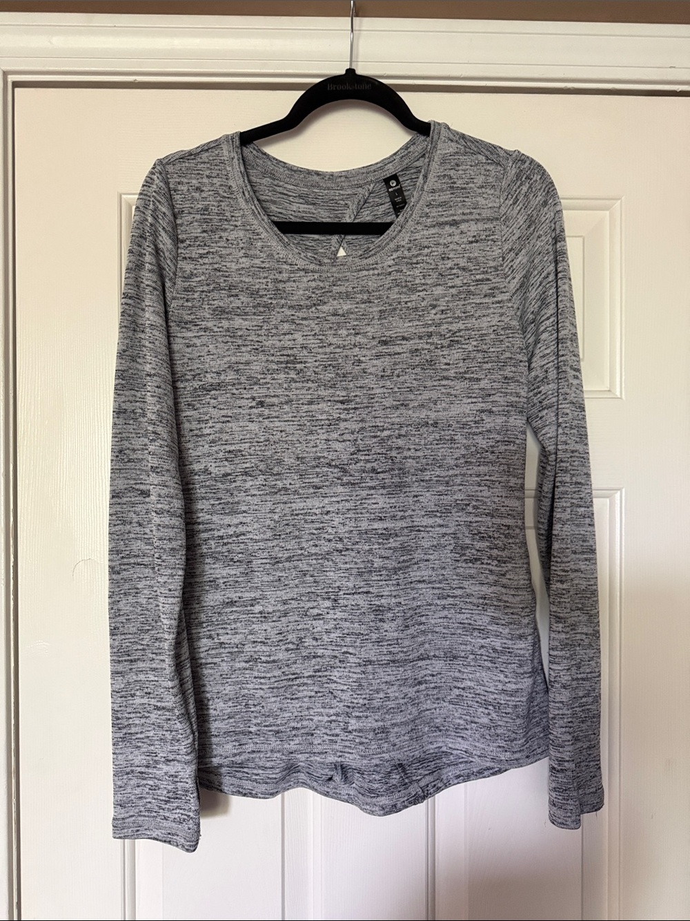 90 Degree By Reflex Heathered Grey Long Sleeve Crewneck